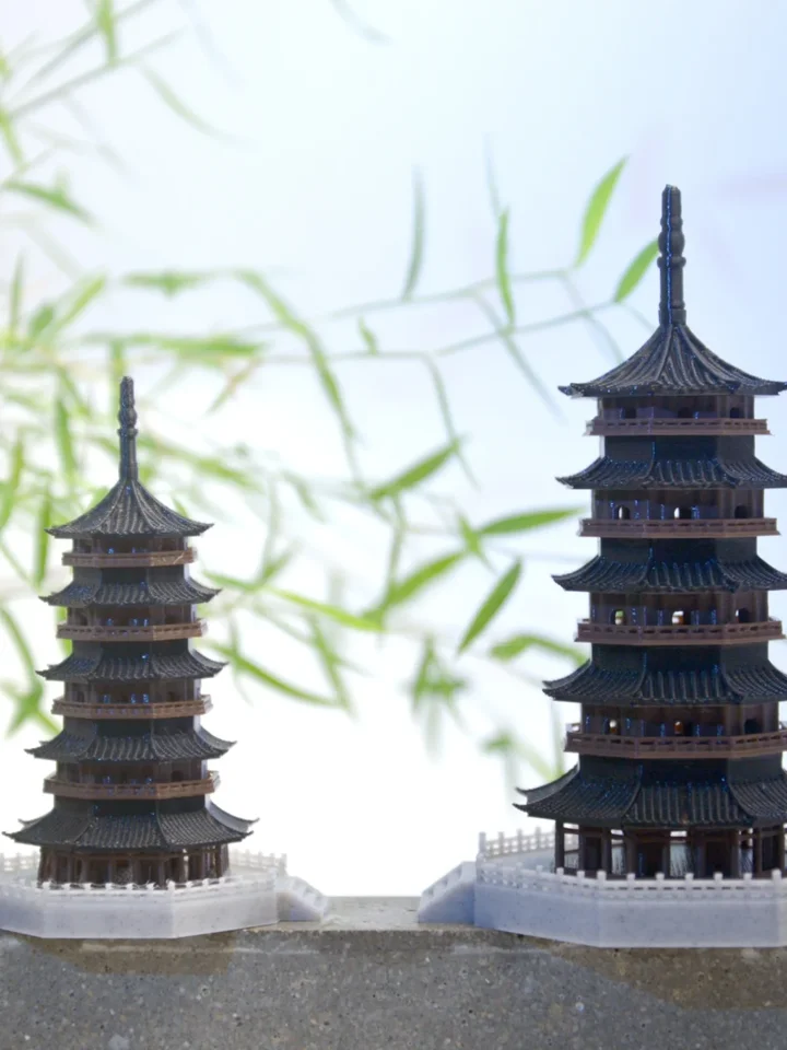 Chinese Ancient Building Leifeng Pagoda Hangzhou West Lake Rockery