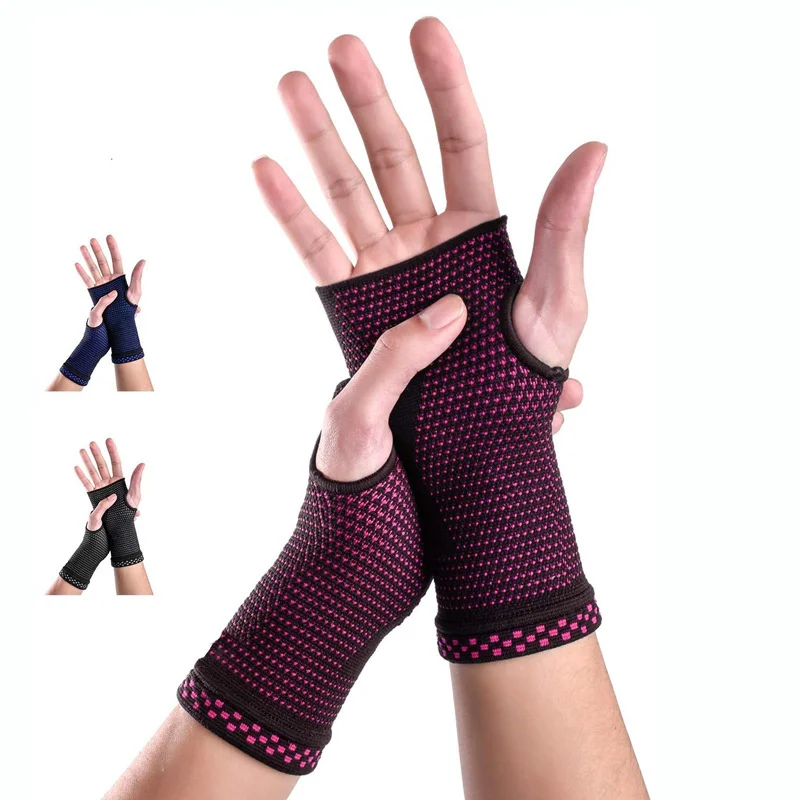 Wrist Support Professional Wristband Sports Compression Gloves Wrist Guard Arthritis Gloves Elastic Palm Brace for Women Men silicone wrist brace gloves bracer finger orthosis mouse hand keyboard protector acid proof magnetic wristband gloves