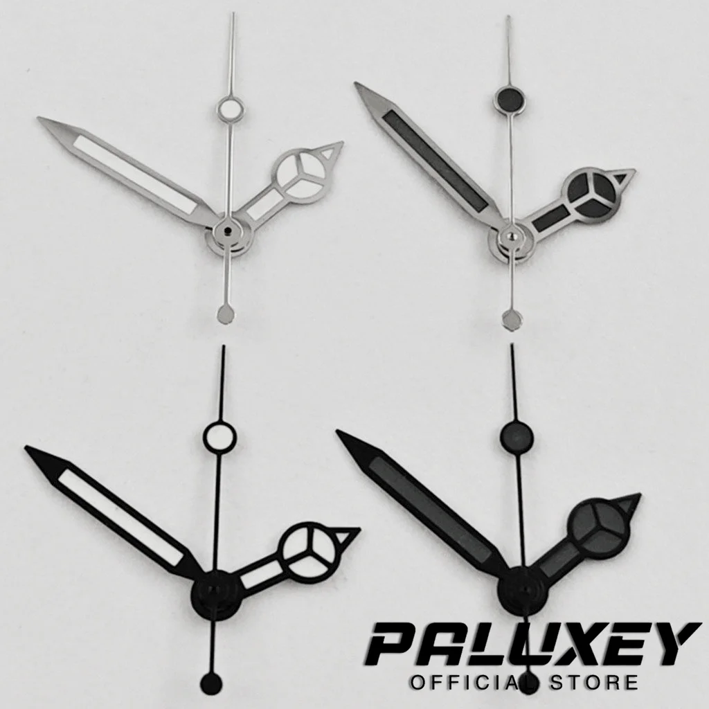 Ghost Hands Black Watch Hands Set with Green Luminous Pointers