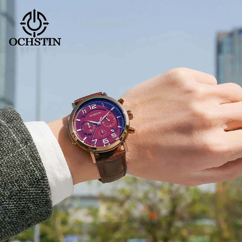 OCHSTIN2024 new creative nylon series personalized atmosphere men's quartz watches multi-function quartz movement watches