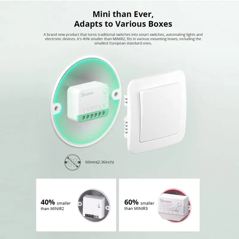 SONOFF MINIR4M Matter Extreme Wi-Fi Smart Switch Compatible Detach Upgraded Relay Chip For Samrt Home Work With Alexa IFTTT 4