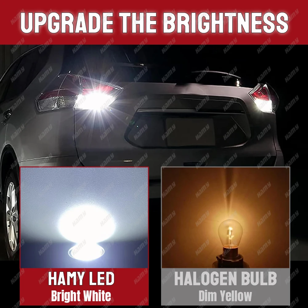 LED Bulb Pack – Bright White 6500K, High Lumen 500LM, Versatile Car Lighting for Turn Signal, Parking, Brake, and Backup