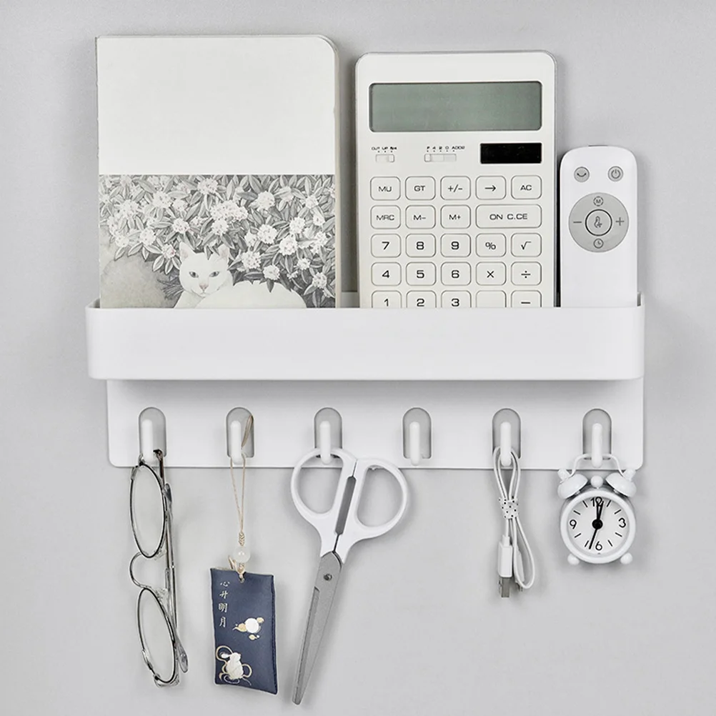 

1 Set of Key Holder No Drilling Key Rack Jewelry Necklace Hanger Organizer Wall Stand with Hooks
