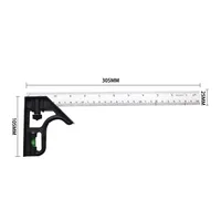 1PC Adjustable Combination Right Angle Ruler 90 Degrees with Bubble Level Gauge For Woodworking Multifunctional Measuring Tool 2