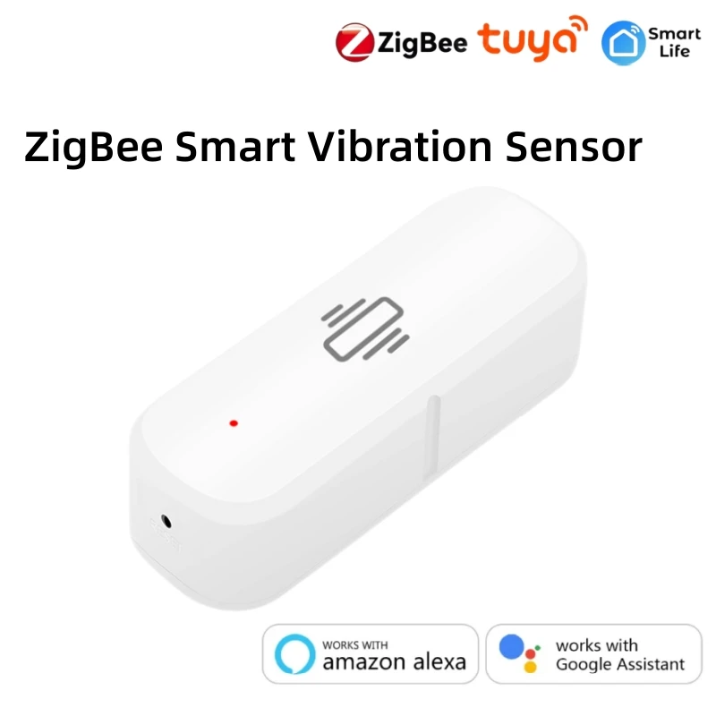 

Zigbee Smart Vibration Sensor Detection Tuya Smart Life APP Notification Real-Time Motion Shock Alarm Smart Home Security