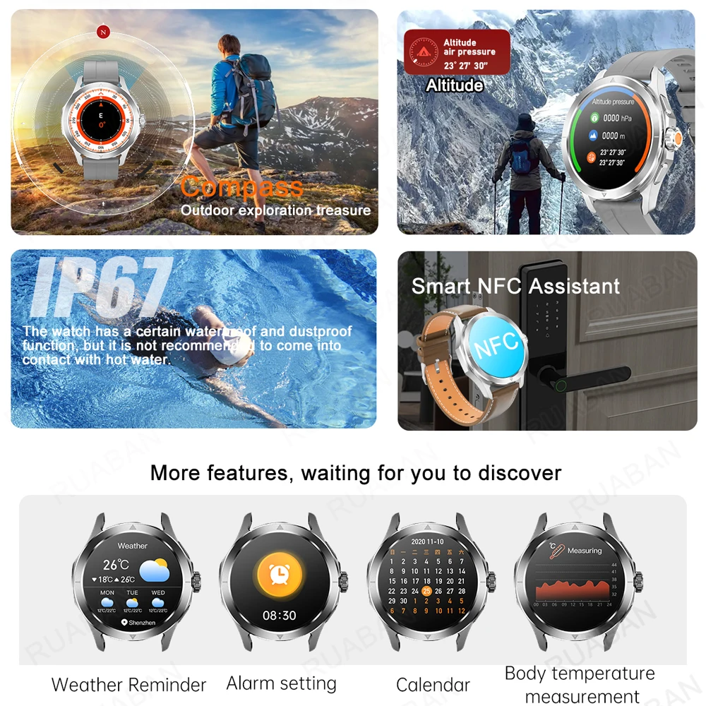 S4 Ultra 2025 New For Xiaomi SmartWatch Men NFC Bluetooth Call Sapphire Health watch Heart Rate Waterproof GPS Sport Smartwatch 3