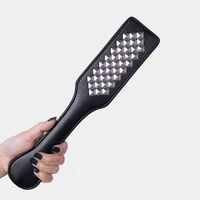 32CM PU Leather Paddle ,Riding Crop Flogger Horsewhips Punk Rivet Bat Spikes Leather Spanking Paddle Slapper Whip for Horse 1
