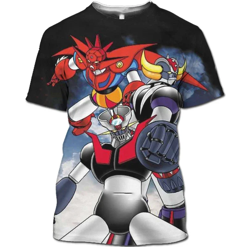 

Tshirts 3D Print Anime Mazinger Z Summer T Shirt Fashion Kids Casual Boys Girls Ufo Robot Kawaii Casual Round Neck Tshirt Tops