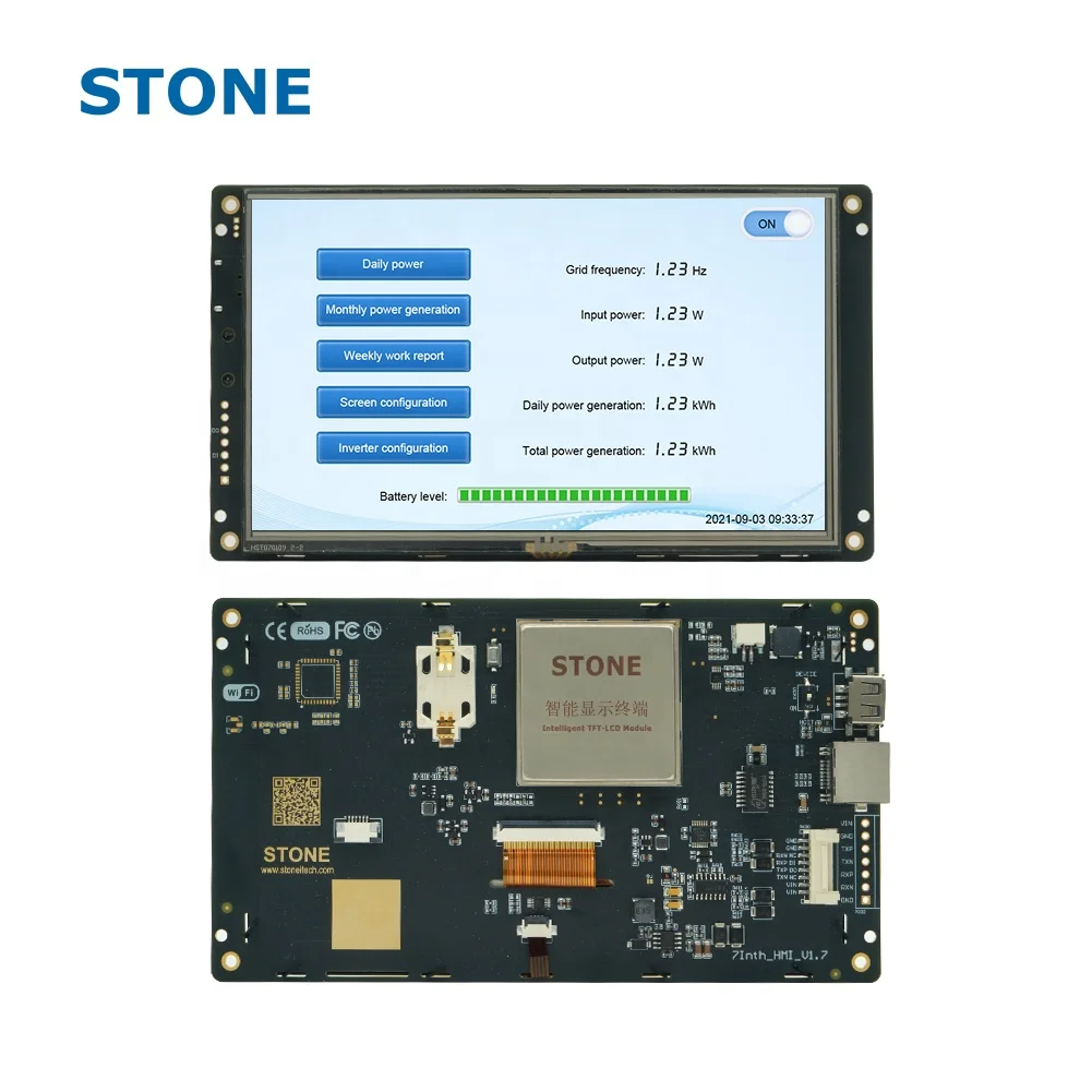 

Programmable Embedded 7 inch instrument color lcd display+TFT LCD+Mother Board with CPU/driver,support RS232/RS485/TTL port