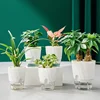 1PC Office self-watering planter double layer plastic hydroponic planter green plant planter 1