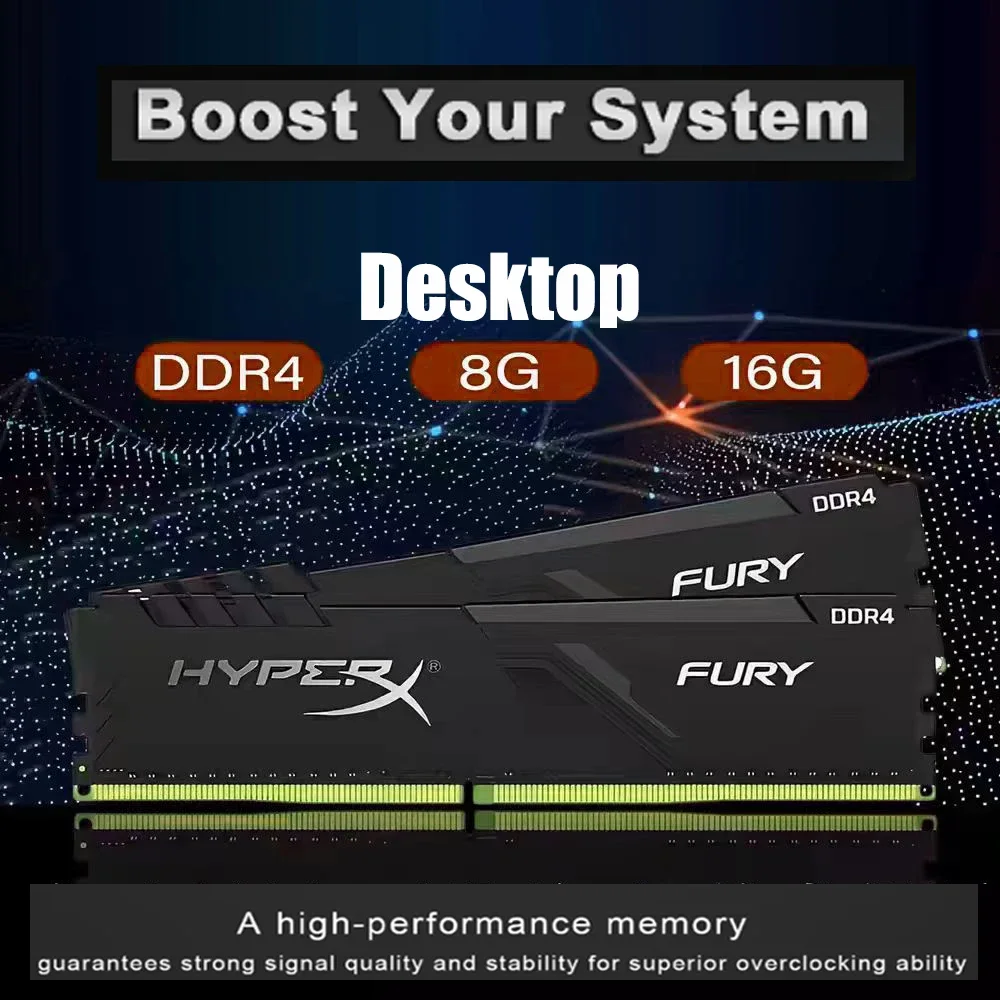 Memoria ram ddr4 16GB 32GB 2133MHz 2400MHz 2666MHz 3200 mhz Desktop Memory UDIMM PC4-19200 21300 25600 ddr4 ram 16gb HYPER FURY Laptop Memory