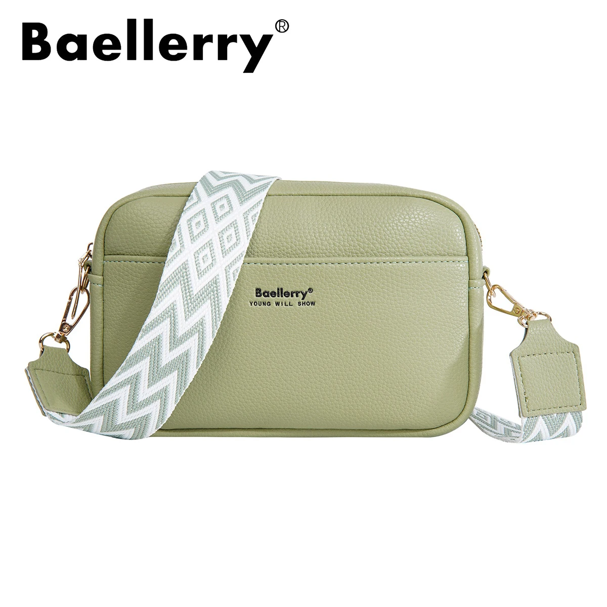 Baellerry Small Crossbody Shoulder Bag for Women, Zipper Closure Mobile Phone Purse, Fashion Casual PU Leather Hands-Free