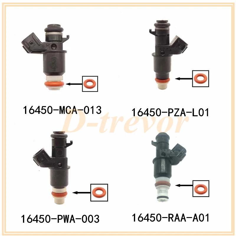 100pieces Fuel injector lower orings rubber seal 7.52*3.53*14.58MM for Honda ACCORD CRV Civic Hybrid 16450-RAA-A01