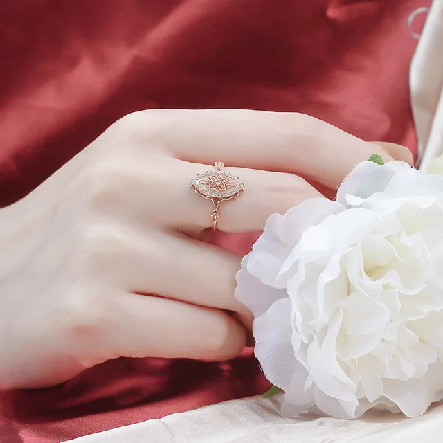 S925 Sterling Silver Jewellery Vintage Royal Court Ring For Women Natural Shell Luxury Gold Plated Fine Retro Jewelry Gift 3