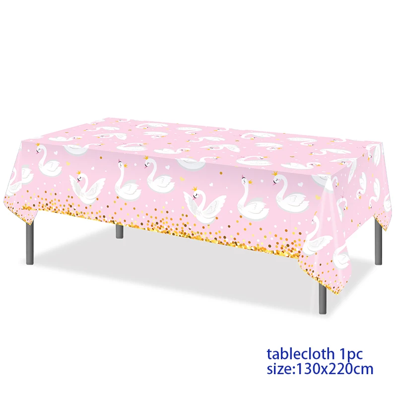 Birthday Party Supplies 130*220cm Ballet Girl Disposable Rose Tablecloth Cover For Girls Tea/Donuts Party Decorations