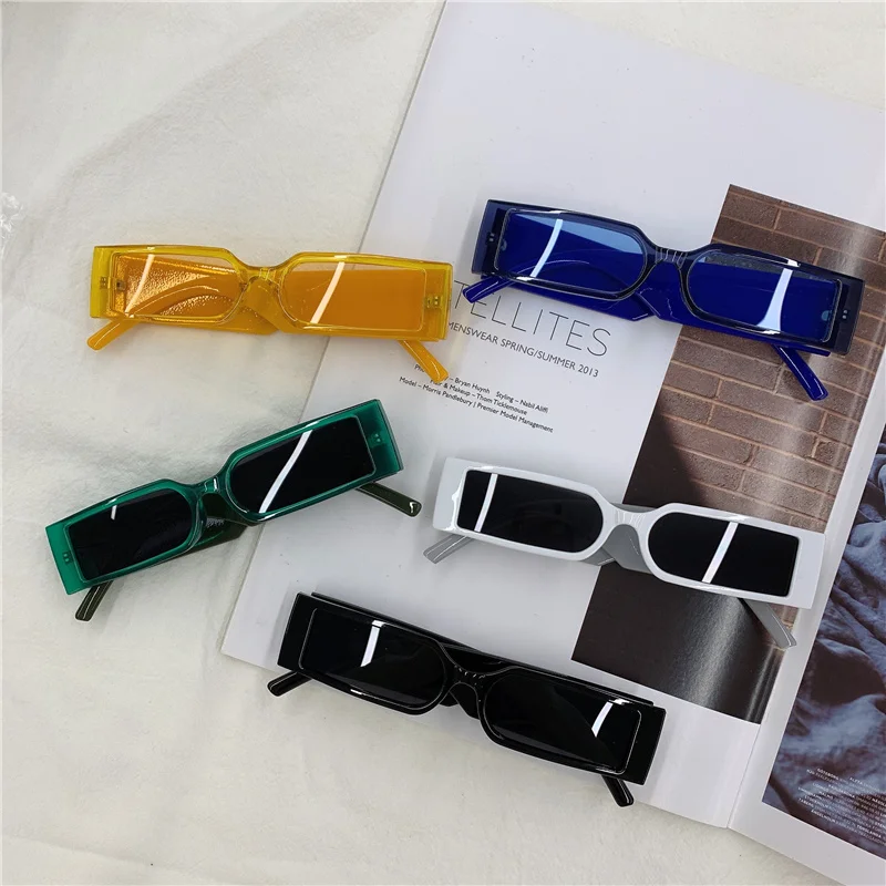 Rectangle Fashion Sunglasses Man Hip Hop Vintage Designer Black Shades Sun Glasses Small Frame Personality UV400 Eyewear_voghion.com