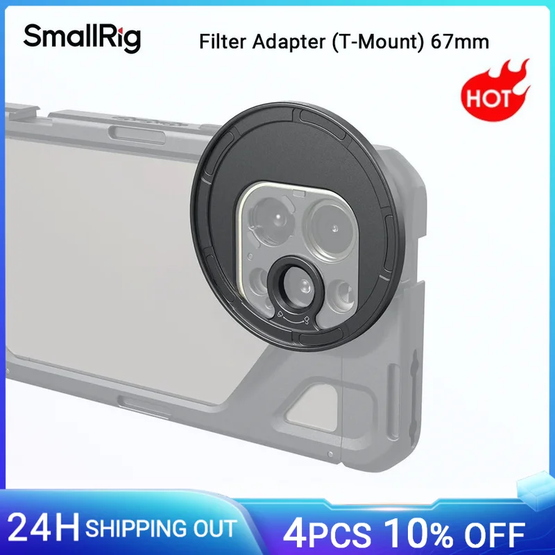 

SmallRig T-Mount to 67mm магнитный фильтр адаптер, для iPhone 15 Series, для SmallRig Magnetic 67mm Filter Series -4585
