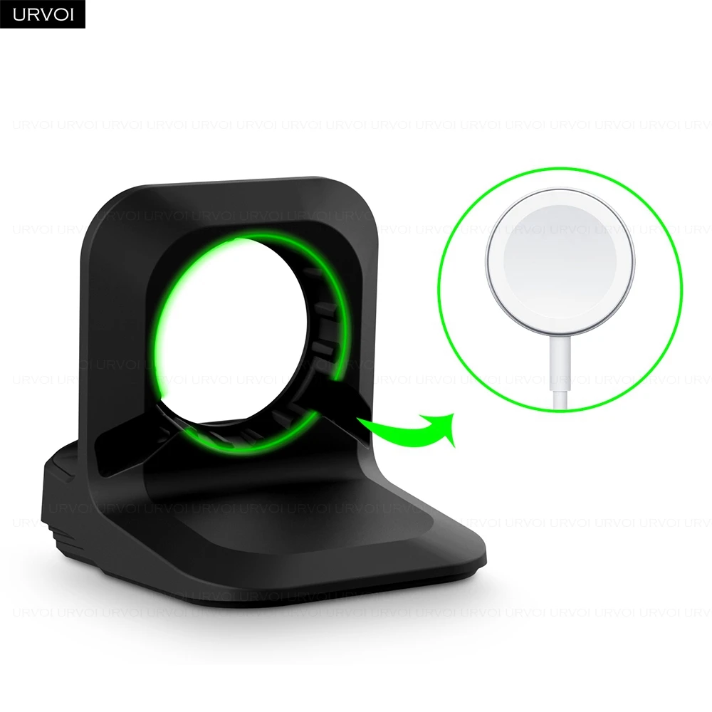 Holder for Apple Watch Series 9 8 7 6 5 4 3 2 1 SE Stand watchOS Nightstand keeper PC home charging dock silicone design