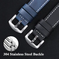 Bracelet de montre en cuir Vintage pour Bracelet Omega pour ceinture Seiko 18mm 20mm 22mm 24mm Bracelet armée Sport Bracelet pour montre intelligente 3