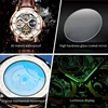 OLEVS 6670 Mechanical Fashion Watch Genuine Leather Watchband Round-dial Moon Phase Month Display 2