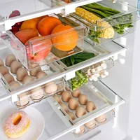 Organisateur de réfrigérateur Transparent, boîte de rangement de réfrigérateur aux œufs de fruits, boîte de tiroir de réfrigérateur sous étagère, organisateur de cuisine de conservation fraîche 2