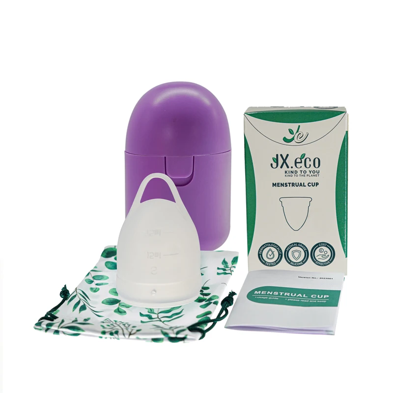 

Menstrual Cup Case and Sterilition Kit Spill-proof Design Silicone Menstrual Period Cup Feminine Hygiene Products for Women