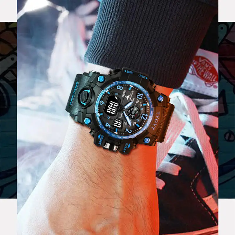 Reloj Digital Watch Japan Sports LED Display Sports OEM Men's Sports Watch Men's Chronograph Waterproof Clock Relogio Masculino