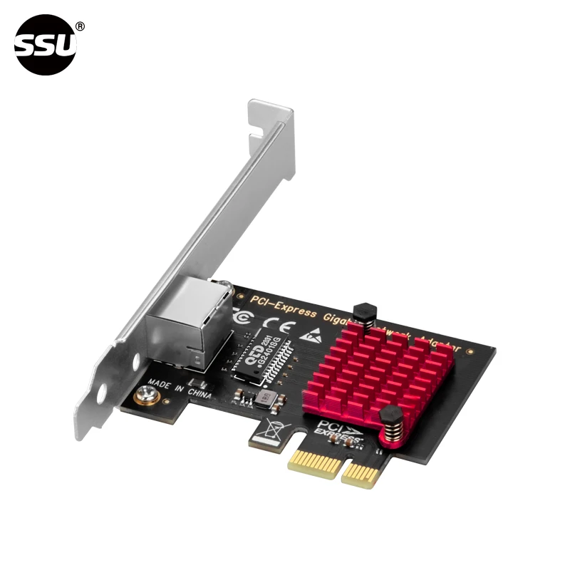 SSU 1000Mbps PCIe to RJ45 네트워크 카드 RTL8111EH 칩 기가비트 이더넷 PCI 익스프레스 컨버터 10/100/1000Mbps 1Gbps PC 어댑터