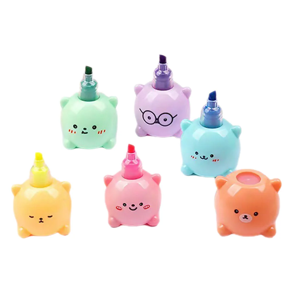 

Stackable Markers Portable Scrapbook Mini Highlighters Bear Shaped Pen Kawaii Graffiti Multi-function Student