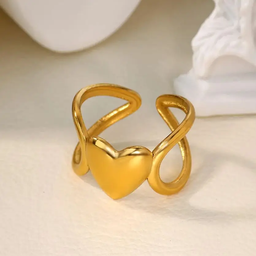 Fashion Rings Gold Stainless Steel Geometric Ring
