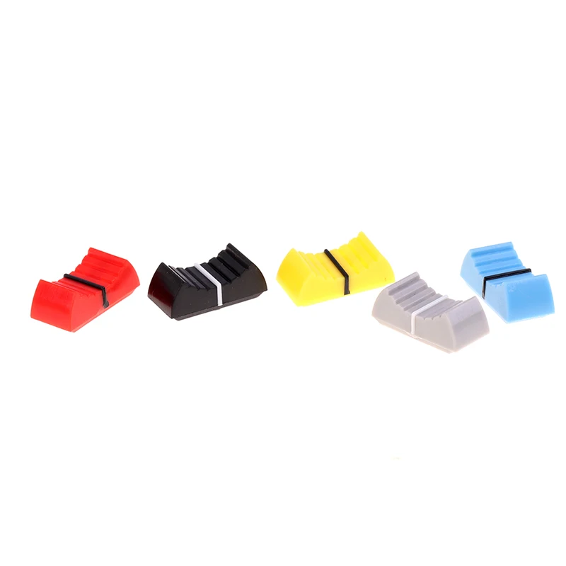 10PCS Fader Knob Cap Touch Sensitive Slider Ribbed Mixer Desk Switch potentiometer knob cap