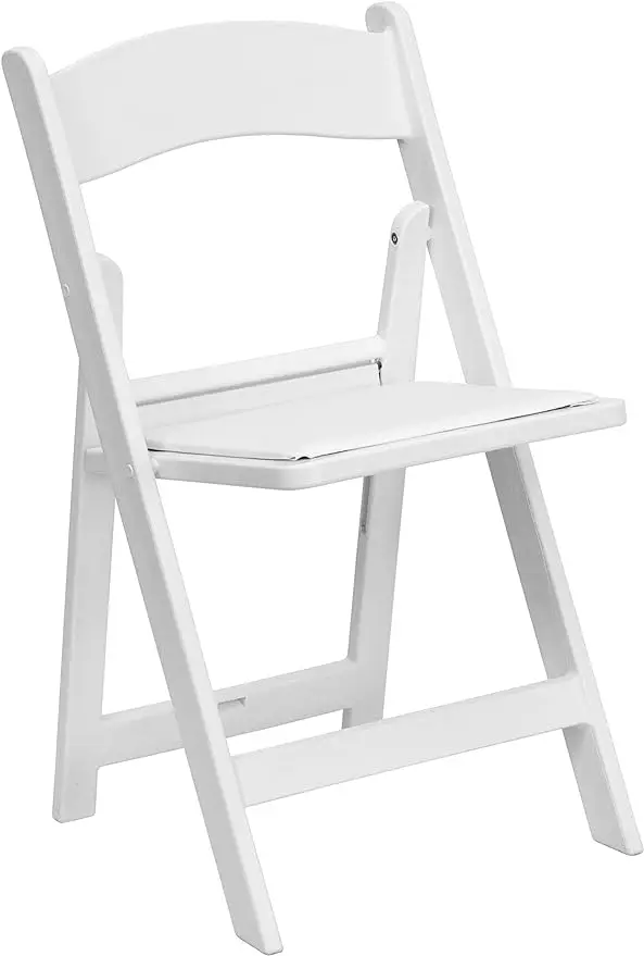 

Flash Furniture Hercules Series Folding Chair - White Resin - 4 Pack 1000LB Weight Capacity Comfortable Event Chair