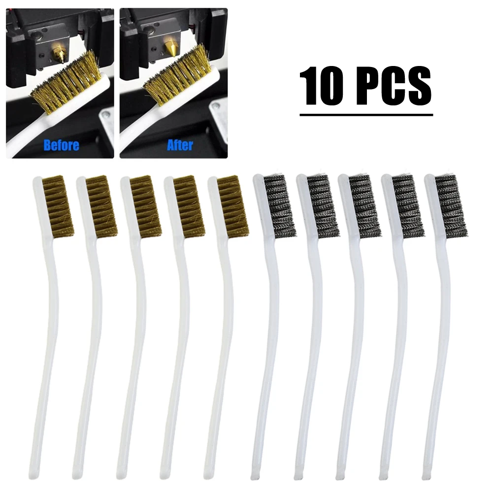 

Щетка из латунной проволоки с белой пластиковой ручкой, 10 шт.