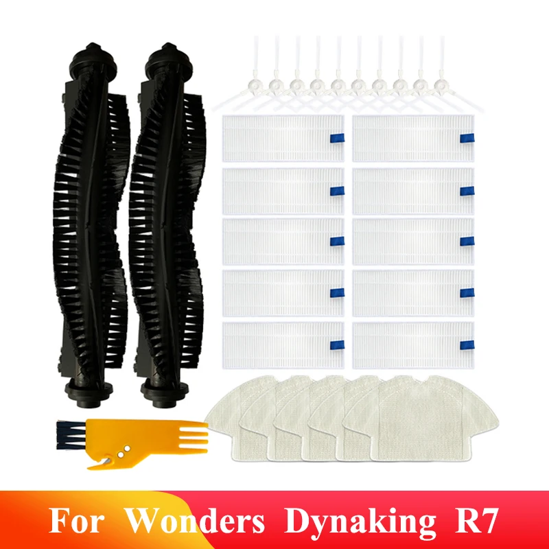 

Main Side Brush Filter Hepa Mop Rag For Wonders Dynaking R7 원더스리빙 원더스 다이나킹 R7 Robotic Vacuum Cleaner Spare Parts Accessories