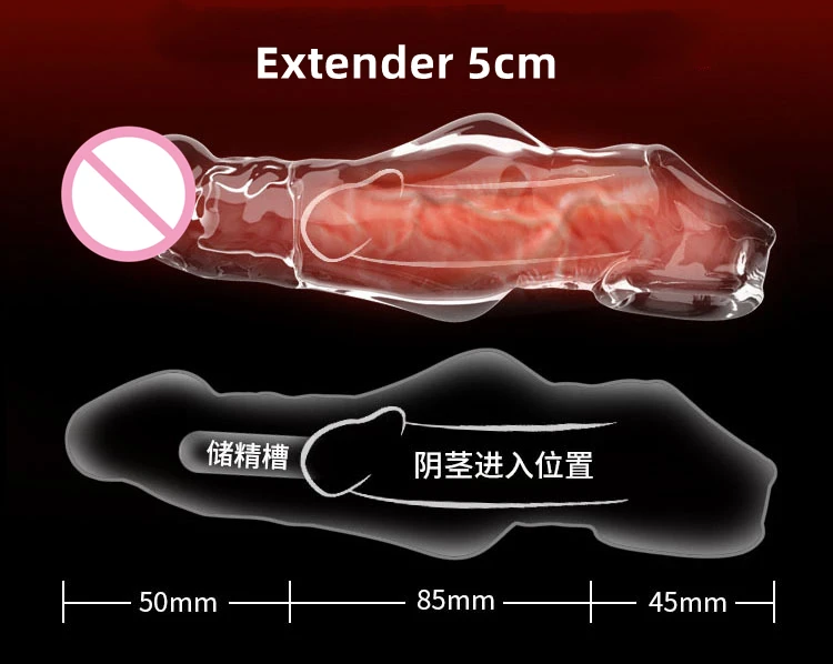 Penis Sleeve Extension Reusable Condoms Soft Delay Ejaculation Adult Sex Toys For Men