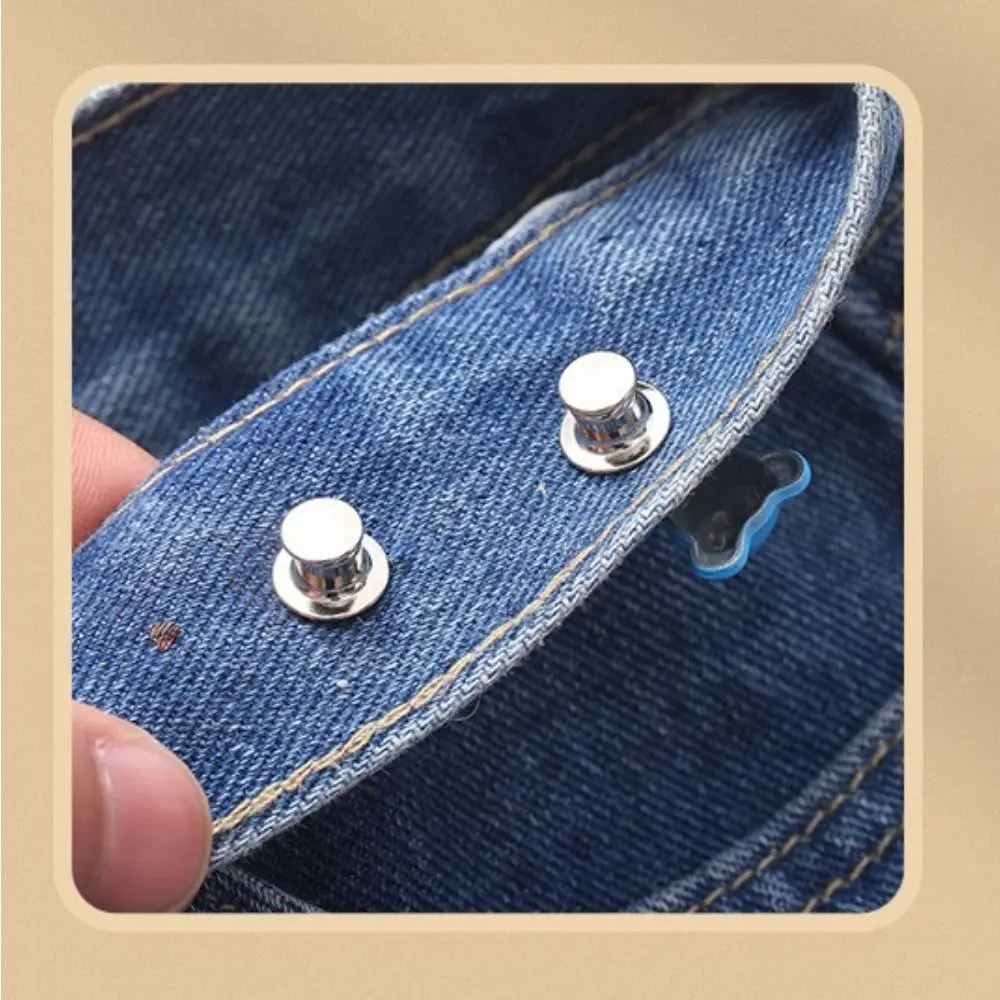 5/1Pair Bear Jeans Button Pins Adjustable Jean Button Pin Detachable  Decorative Waist Buckles For Women Skirt Pant Jeans - AliExpress