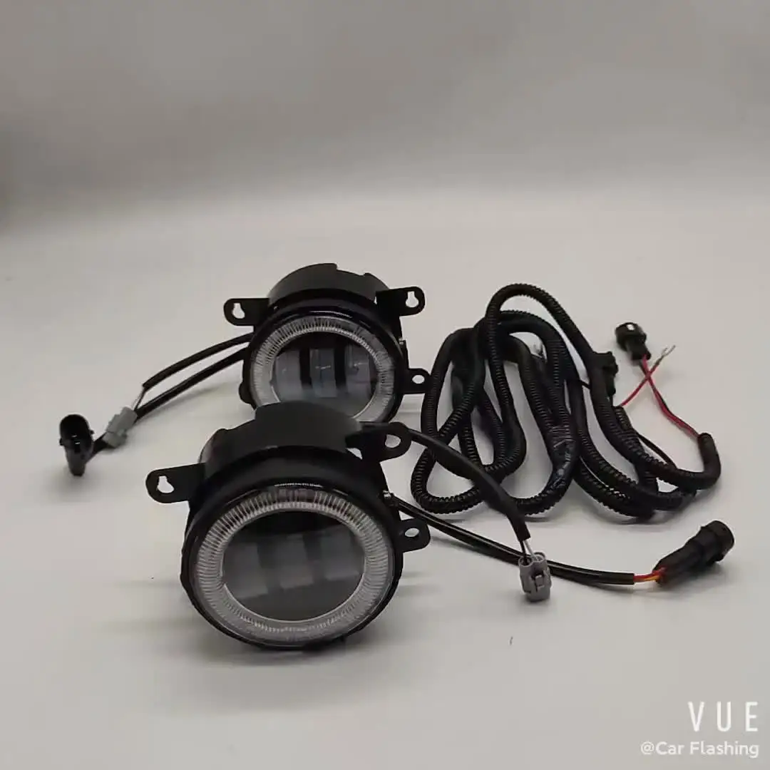 Koplampen Voor Ford Voor Focus MK2 MK3 2004-2015 Auto Voorbumper LED Lens Voor DRL Fog Rijden Lamp 30 W H11 12 V 2 X Voor Angel Eye Mistlamp Montage Autokoplampmontage Met(Yellow and