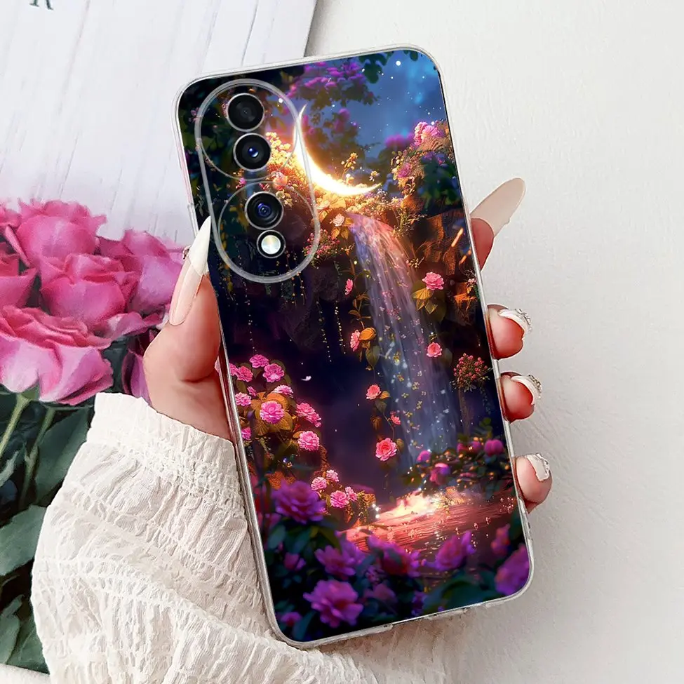 Clear Aesthetic Cute Cat & Flowers Soft Phone Case - Fashionable and Fun Design