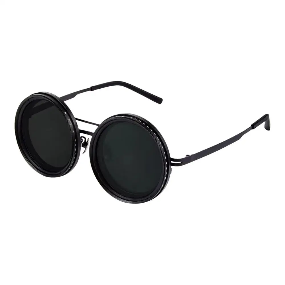 Polarized Glasses ND Filter Women Men Trendy Eyewear 1-9 Gears Adjustable Sunglasses Designer Glasses Handcrafted Retro Glasses