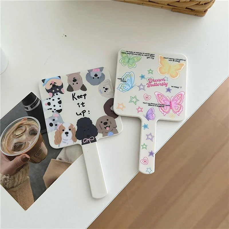 손잡이 달린 속눈썹 익스텐션 메이크업 거울, 스퀘어 메이크업, 화장대 거울, 스파 살롱 컴팩트 거울