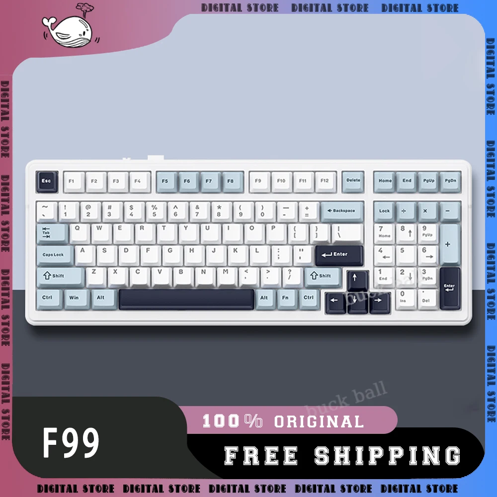 

Aula F99 Mechanical Gamer Keyboard 3 Mode 2.4G/Bluetooth/USB Wireless Keyboard PBT Keycaps Hot Swap 99 Keys Gaming Keyboard Gift