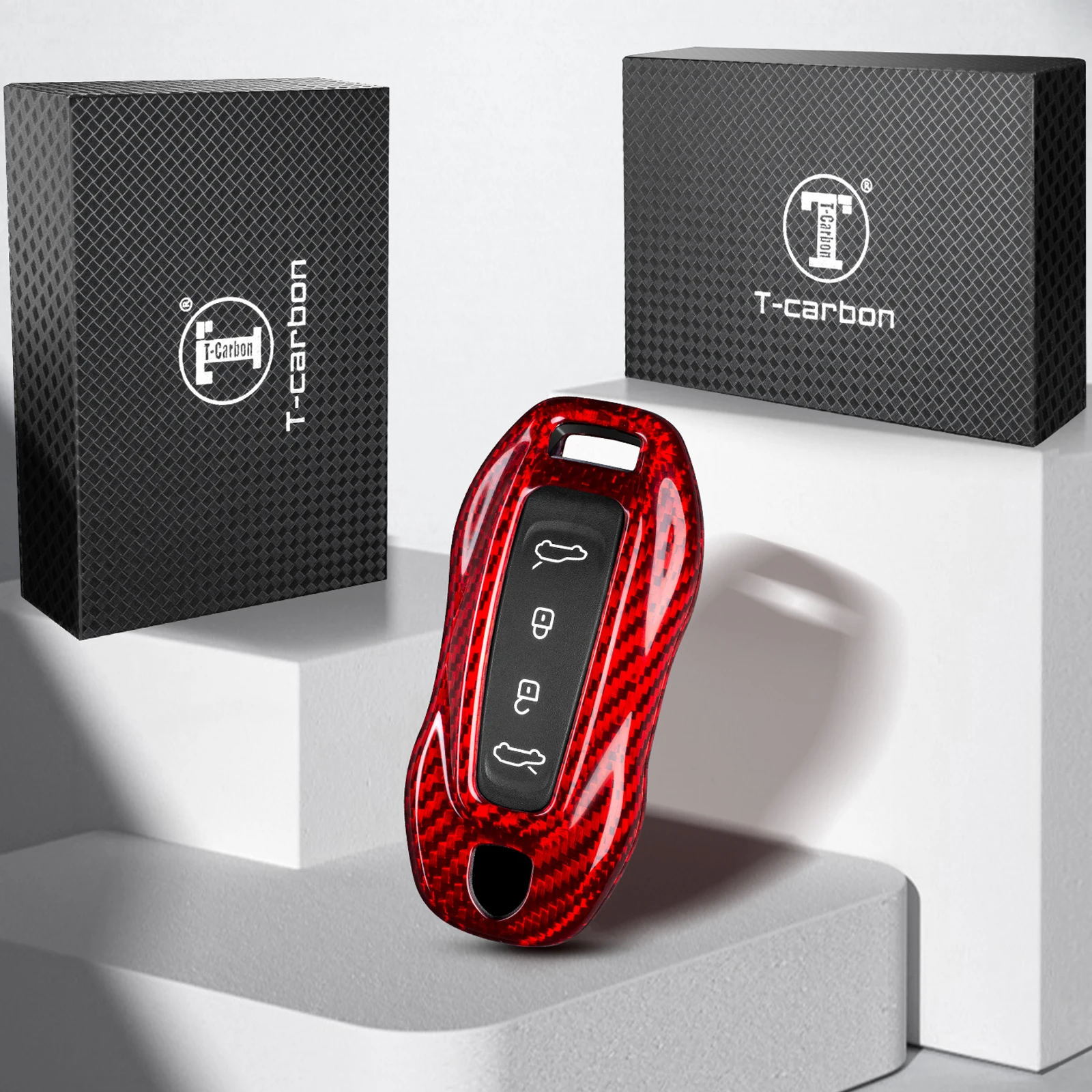 YSBXITU Porsche Schlüssel Hülle - Leder Case Macan 4 EV Taycan 2022-2025