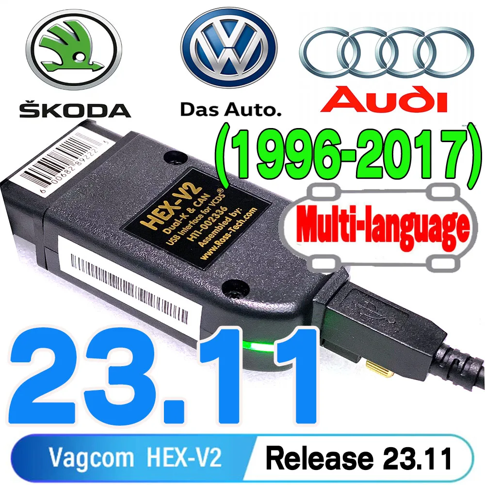 VCDS HEX-V2 V23.11.0 VAG COM 23.11.0 VCDS HEX V2 Intelligent Dual-K 