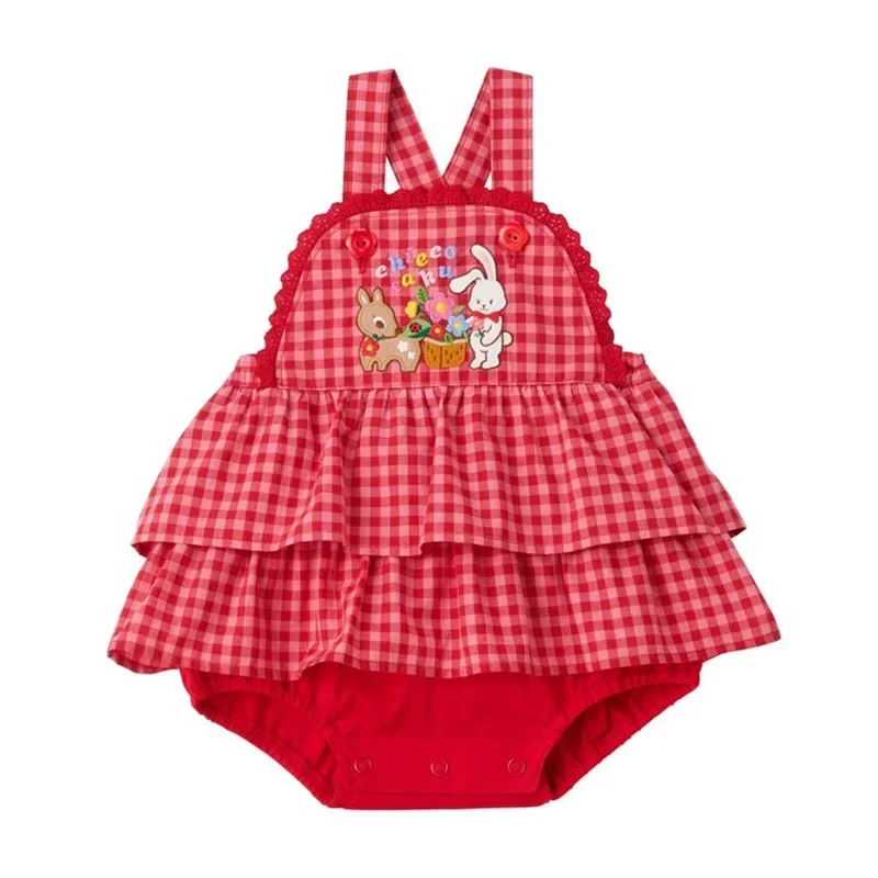 

Girls' Overalls Summer New Cartoon Rabbit Deer Lace Plaid Field Chicken Pant Dress Strap Pants Baby Girl Clothes Suspender Skirt