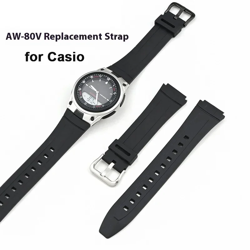 Black Waterproof Rubber Resin Sport Strap - 18mm Bracelet Accessory