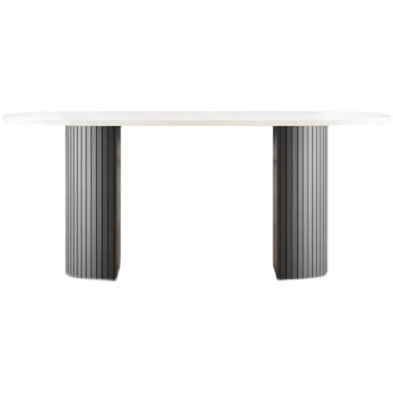 

Минималистичный обеденный стол в скандинавском стиле Овальный современный роскошный обеденный стол для гостиной мраморные наборы мебели