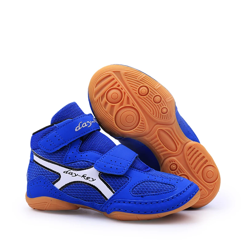 

Children Wrestling Shoes Girls Boys Training Shoes Cow Muscle Outsole Sport Boots Sneakers Professional Kid Boxing Shoes 7601