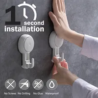 TAILI Suction Cup Hooks 4pcs Heavy Duty Towel Hanger Easy to Install Shower Hanger for Bathroom Kitchen Hotel No Drilling Hooks 2