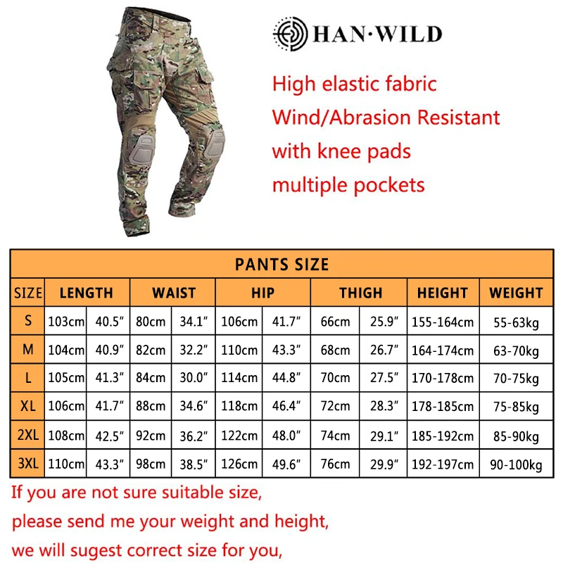 Combat Pants Men Combat Pants with Knee Pads Outdoor Tactical Work Pants Camo Trekking Hunting Clothes