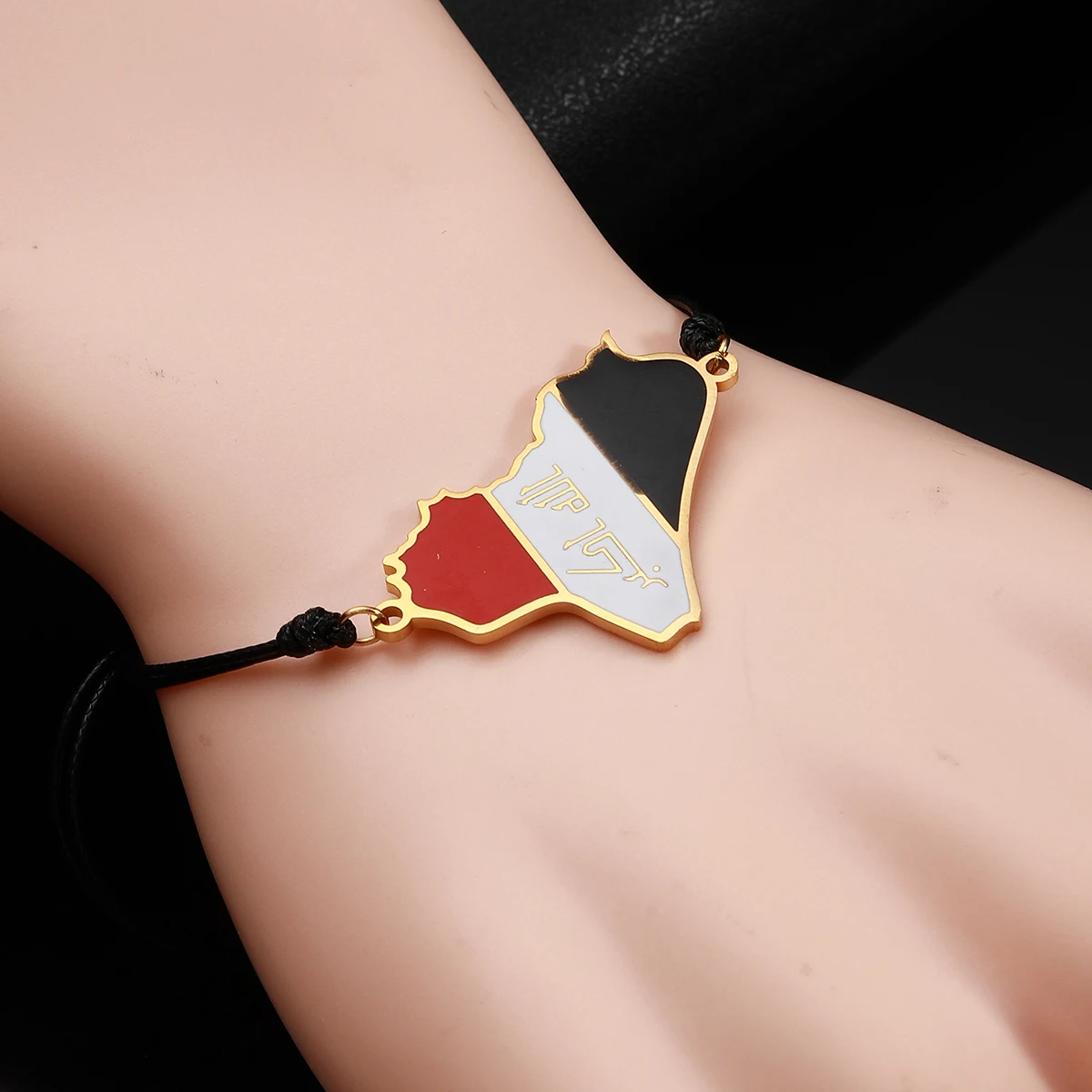 Republic Of Iraq Map Flag Bracelet Jewelry Charms Rope Chain